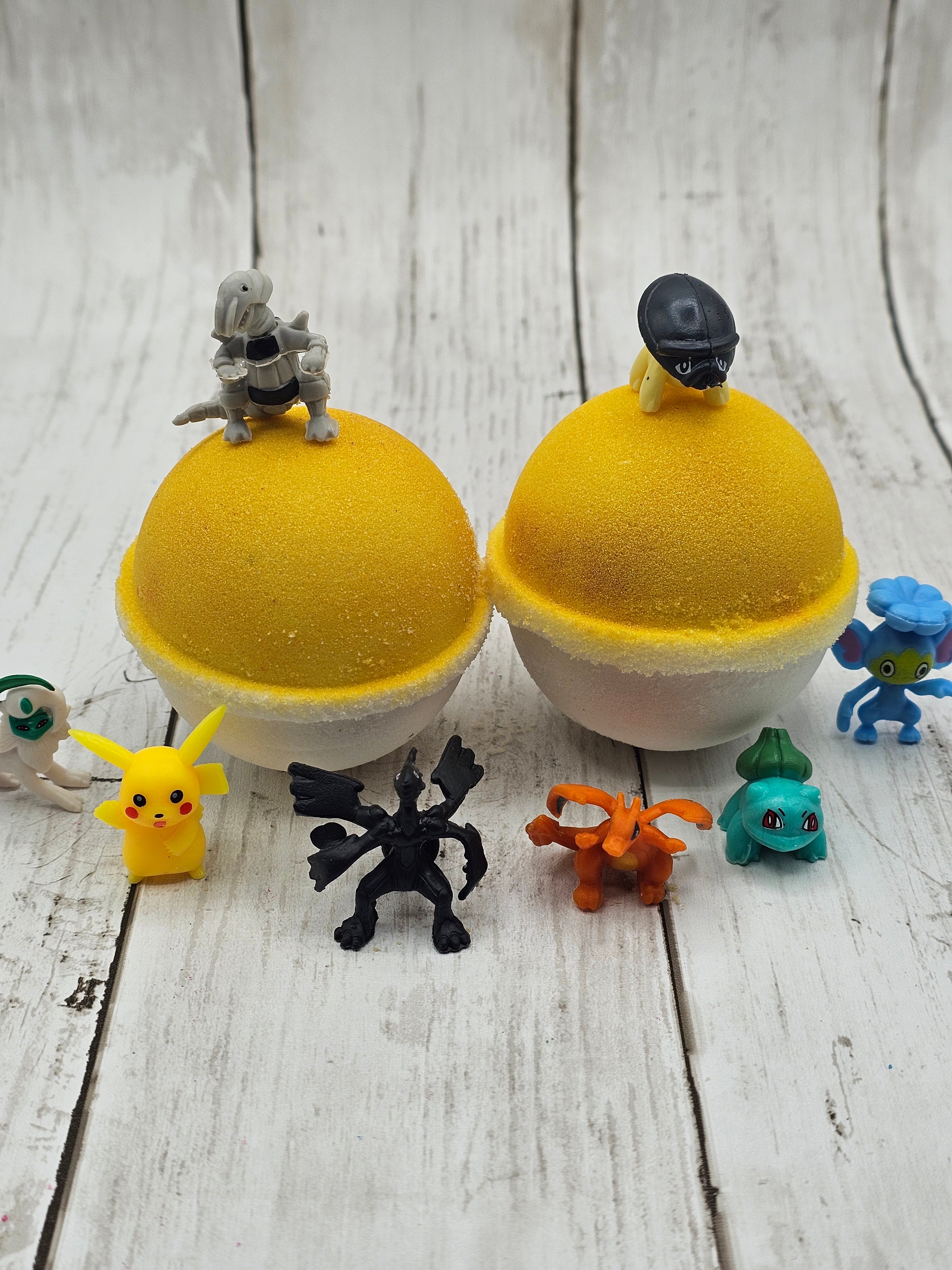 Pokeball Bath Bomb with Toy Bundle