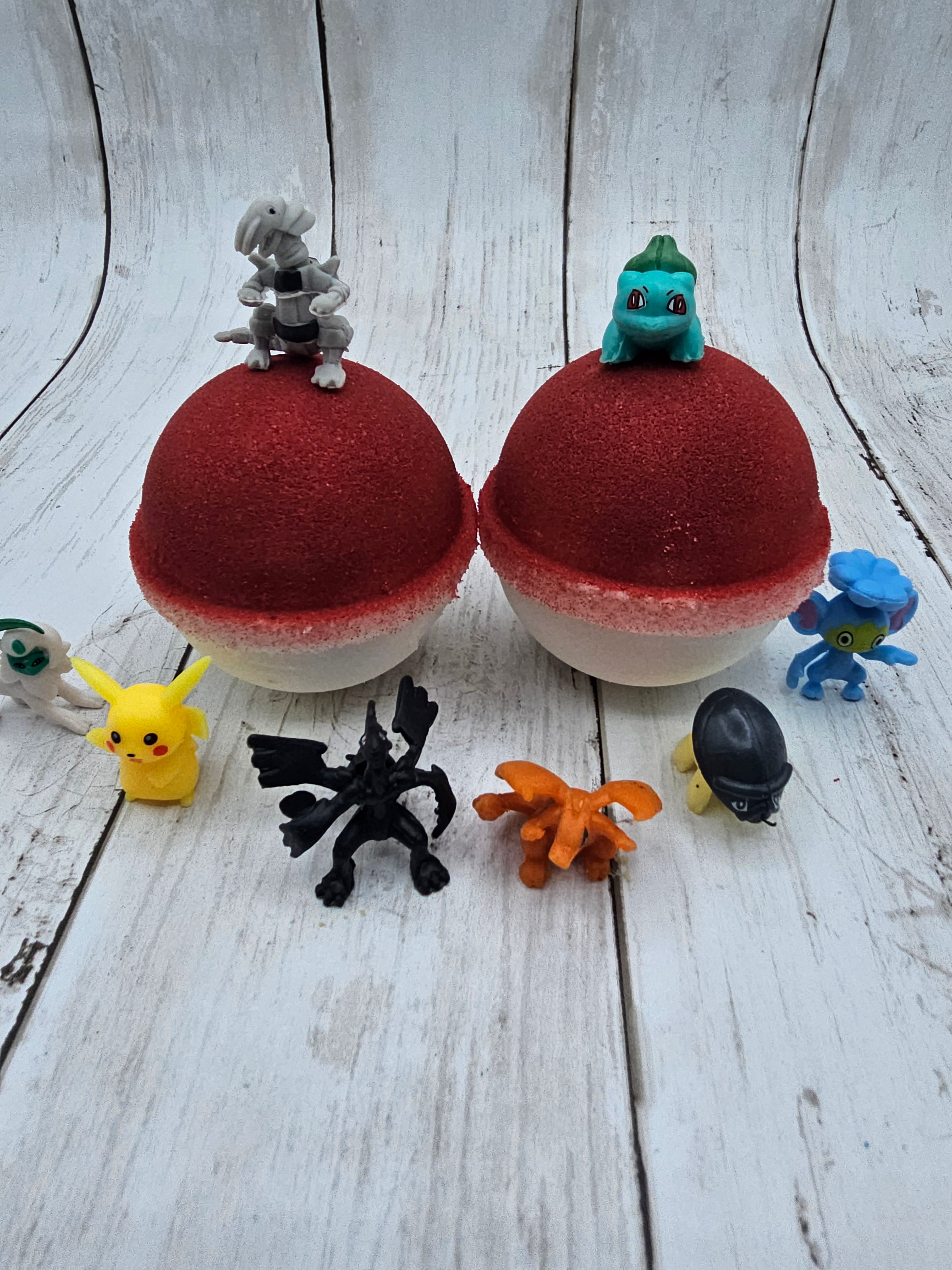 Pokeball Bath Bomb with Toy Bundle